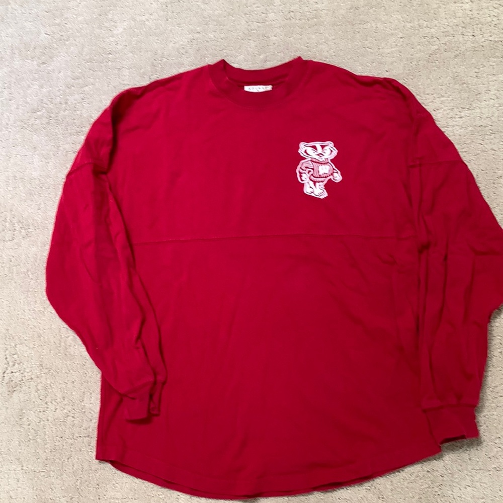 Spirit Active Wear University of Wisconsin Long sleeve Shirt Red
